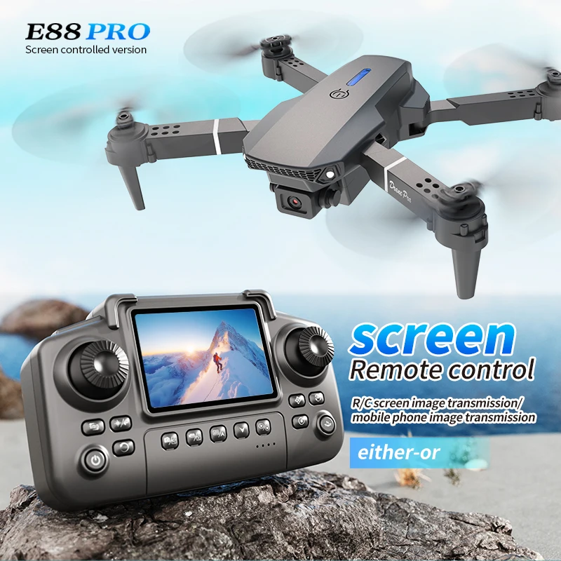 Drone Kit Professional - Drone professionale E88 PRO con schermo